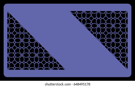 template laser cutting for Business card. Decorative geometric ornament. Vector illustration. For cutting from metal, paper.