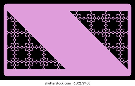 template laser cutting for Business card. Decorative geometric ornament. Vector illustration. For cutting from metal, paper.