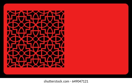 template laser cutting for card. Decorative geometric ornament. Vector illustration.