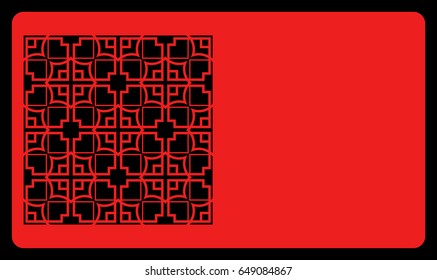 template laser cutting for card. Decorative geometric ornament. Vector illustration.