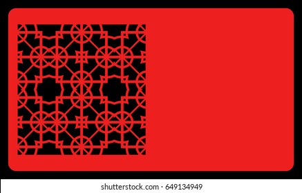template laser cutting for card. Decorative geometric ornament. Vector illustration.