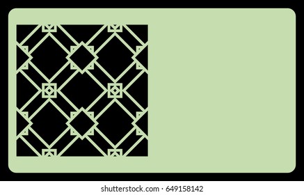 template laser cutting for card. Decorative geometric ornament. Vector illustration. For cutting from metal, paper.