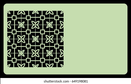 template laser cutting for card. Decorative geometric ornament. Vector illustration. For cutting from metal, paper.