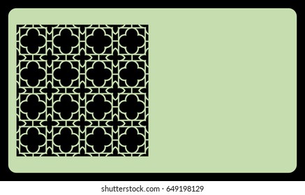 template laser cutting for card. Decorative geometric ornament. Vector illustration. For cutting from metal, paper.