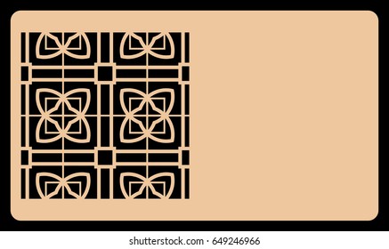 template laser cutting for card. Decorative geometric ornament. Vector illustration. For cutting from metal, paper.