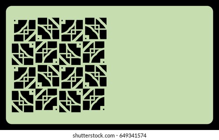 template laser cutting for card. Decorative geometric ornament. Vector illustration. For cutting from metal, paper.