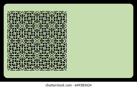 template laser cutting for card. Decorative geometric ornament. Vector illustration. For cutting from metal, paper.