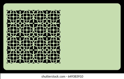 template laser cutting for card. Decorative geometric ornament. Vector illustration. For cutting from metal, paper.