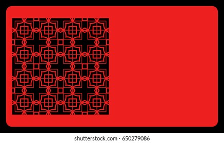 template laser cutting for card. Decorative geometric ornament. Vector illustration.