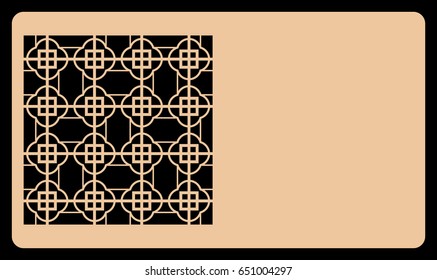 template laser cutting for card. Decorative geometric ornament. Vector illustration. For cutting from metal, paper.