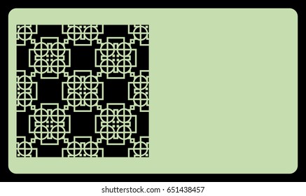 template laser cutting for card. Decorative geometric ornament. Vector illustration. For cutting from metal, paper.