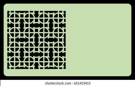template laser cutting for card. Decorative geometric ornament. Vector illustration. For cutting from metal, paper.