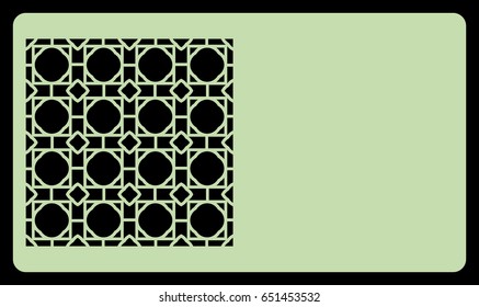 template laser cutting for card. Decorative geometric ornament. Vector illustration. For cutting from metal, paper.
