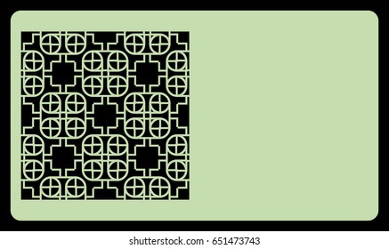template laser cutting for card. Decorative geometric ornament. Vector illustration. For cutting from metal, paper.