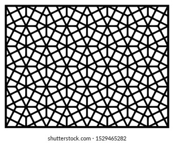 Template for laser cutting. Decorative panel with oriental geometric pattern.