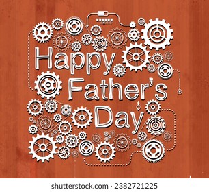 Template for laser cutting. Father's Day typography design with a long mane. For cutting any material. For the design of Postcards, invitations, decor elements, and Christmas decorations. Vector