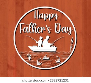 Template for laser cutting. Father's Day typography design with a long mane. For cutting any material. For the design of Postcards, invitations, decor elements, and Christmas decorations. Vector