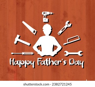 Template for laser cutting. Father's Day typography design with a long mane. For cutting any material. For the design of Postcards, invitations, decor elements, and Christmas decorations. Vector