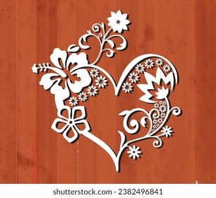Template for laser cutting. love frame with a long mane. For cutting any material. For the design of Postcards, invitations, decor elements, and Christmas decorations. Vector