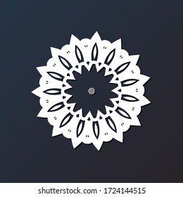 Template laser cutting mandala. CNC silhouette ornament.