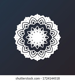 Template laser cutting mandala. CNC silhouette ornament.