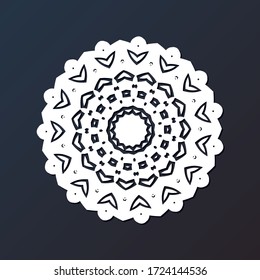 Template laser cutting mandala. CNC silhouette ornament.