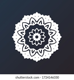 Template laser cutting mandala. CNC silhouette ornament.