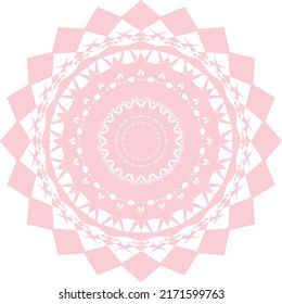 Template for laser cutting, paper cutting, plotter cutting, printing. Round line pattern. Flower like mandala cutout design. Isolated on white background, vector, illustration, EPS10