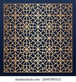 Template for laser cutting. Stencil for panels of wood, metal. Geometric pattern. Abstract background for cut. Vector illustration. Decorative cards
