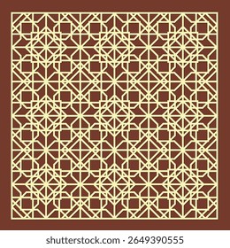 Template for laser cutting. Stencil for panels of wood, metal. Geometric pattern. Abstract background for cut. Vector illustration. Decorative cards