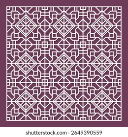 Template for laser cutting. Stencil for panels of wood, metal. Geometric pattern. Abstract background for cut. Vector illustration. Decorative cards