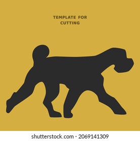 Template for laser cutting, wood carving, paper cut. Terrier Dog silhouettes for cutting. Dog vector stencil.