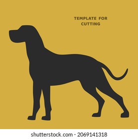 Template for laser cutting, wood carving, paper cut. Great Dane Dog silhouettes for cutting. Dog vector stencil.