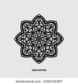 Template for laser cutting.Stencil for decorative panel of wood, metal, paper. vector