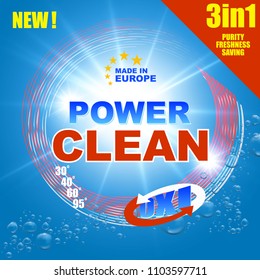 Template for laundry detergent. Package design for Washing Powder & Liquid Detergents. Stock vector