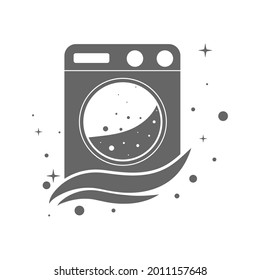 Vorlage für ein Wäsche- oder Trockenreinigungslogo. Blank für ein Logo, eine Marke und ein Label. Flachstil