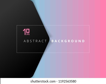 Template layout abstract vertical geometric pattern blue and pink background with black arrow label. Vector illustration