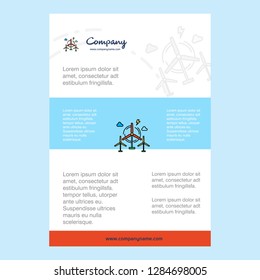 Template layout for Air turbine comany profile ,annual report, presentations, leaflet, Brochure Vector Background