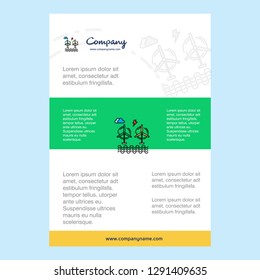 Template layout for Air turbine comany profile ,annual report, presentations, leaflet, Brochure Vector Background