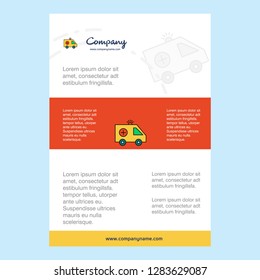 Template layout for Ambulance  comany profile ,annual report, presentations, leaflet, Brochure Vector Background