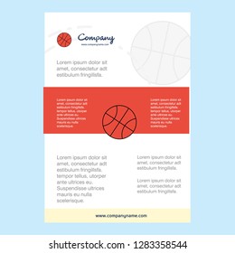 Template layout for Basket ball  comany profile ,annual report, presentations, leaflet, Brochure Vector Background