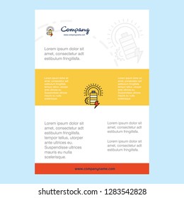 Template layout for Battery comany profile ,annual report, presentations, leaflet, Brochure Vector Background