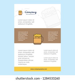 Template layout for Beer  comany profile ,annual report, presentations, leaflet, Brochure Vector Background