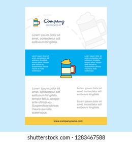 Template layout for Beer glass comany profile ,annual report, presentations, leaflet, Brochure Vector Background