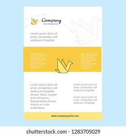 Template layout for Bird comany profile ,annual report, presentations, leaflet, Brochure Vector Background