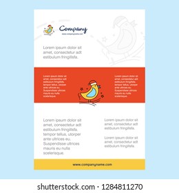 Template layout for Bird  comany profile ,annual report, presentations, leaflet, Brochure Vector Background