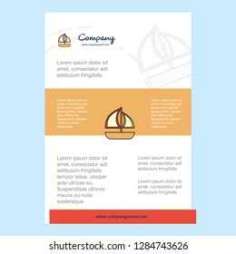 Template layout for Boat comany profile ,annual report, presentations, leaflet, Brochure Vector Background