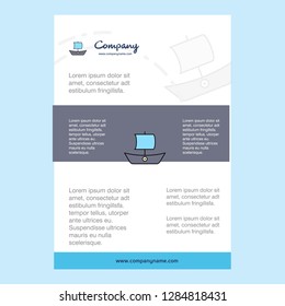 Template layout for Boat comany profile ,annual report, presentations, leaflet, Brochure Vector Background
