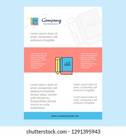 Template layout for Book and pencil comany profile ,annual report, presentations, leaflet, Brochure Vector Background
