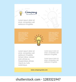 Template layout for Bulb comany profile ,annual report, presentations, leaflet, Brochure Vector Background